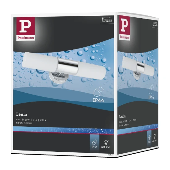 Paulmann LED-spiegellamp Lenia IP44 E14 2x20W chroom