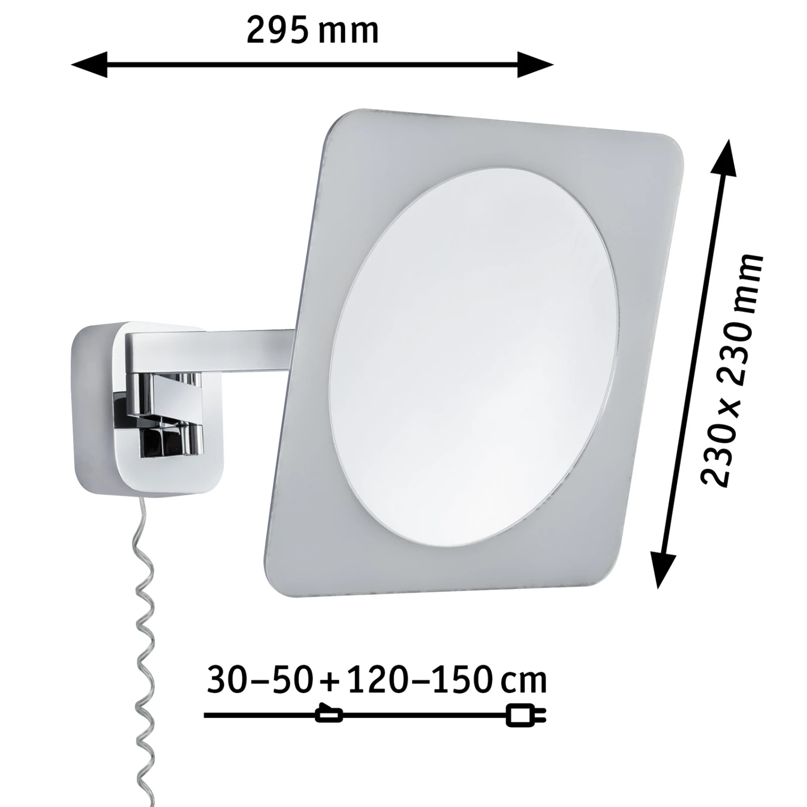 Paulmann LED-cosmeticaspiegel Bela vierkant IP44 5,7W chroom