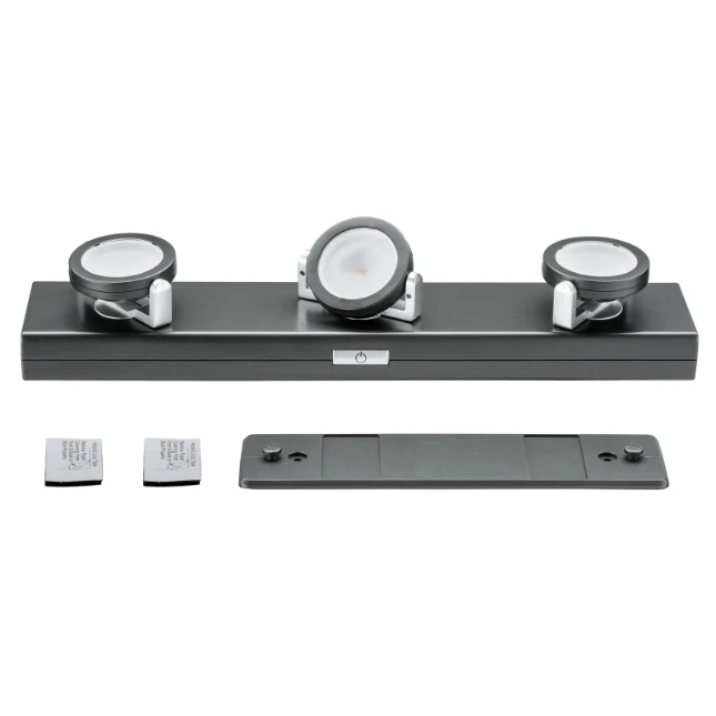 Paulmann LED-onderkastverlichting Rotate antraciet - 3-spots