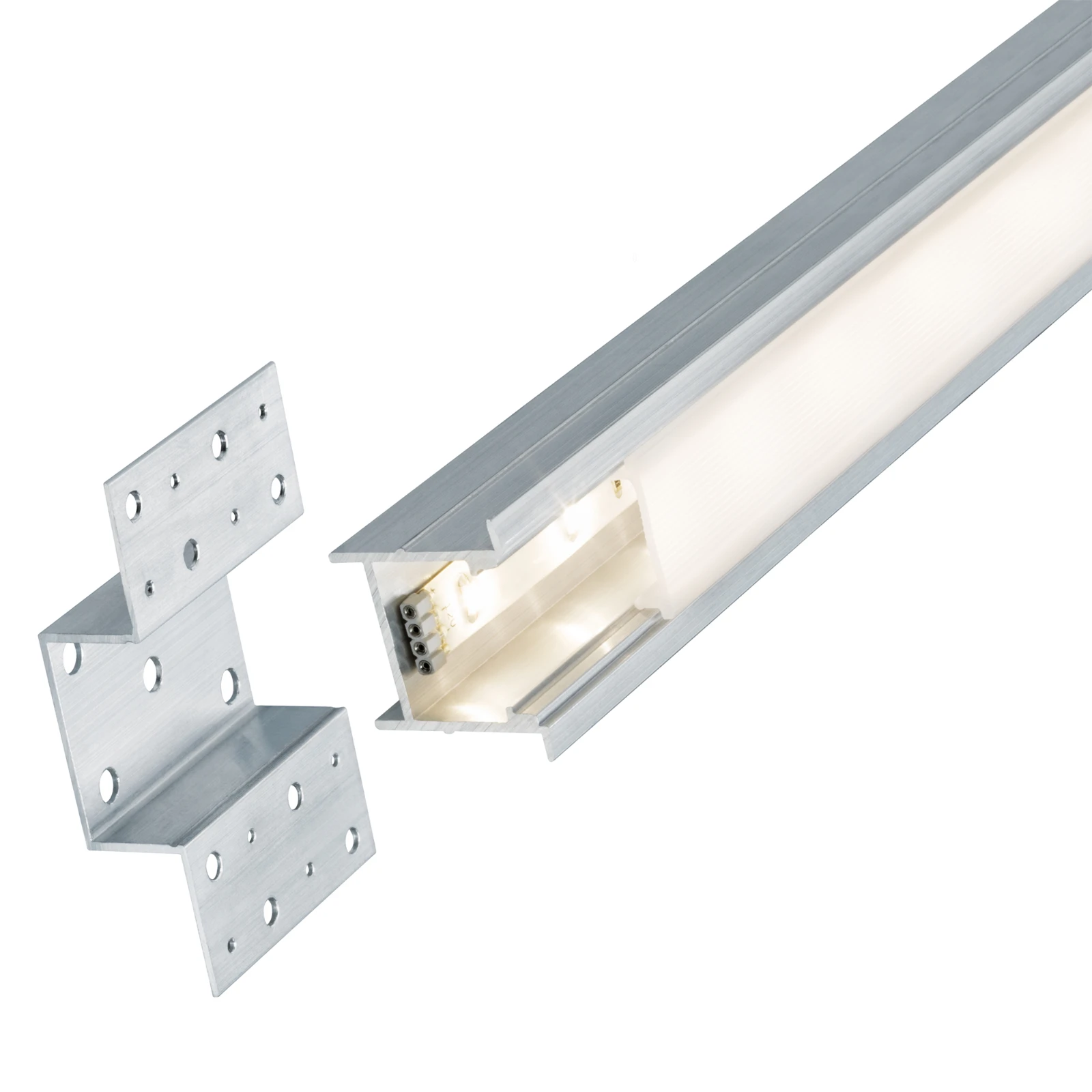 Paulmann LED-strip profiel Deep 100cm diffusor aluminium/satijn