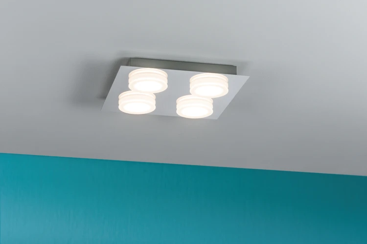Paulmann LED-plafondlamp Doradus 250x250mm 4x5W 3000K chroom