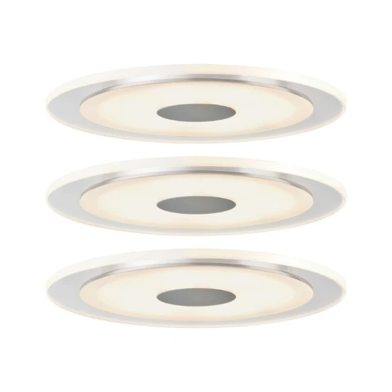 Paulmann LED-inbouwlamp Whirl 6W aluminium/satijn (set van 3)
