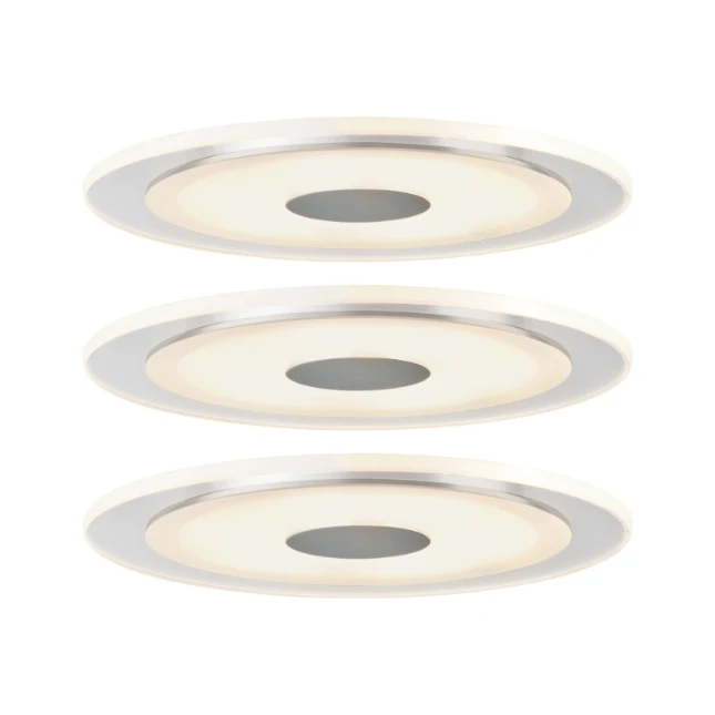 Paulmann LED-inbouwlamp Whirl 6W aluminium/satijn (set van 3)