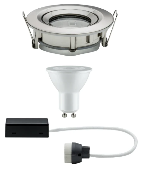 Paulmann LED-inbouwlamp Nova Plus 7W IP65 GU10 staal O93mm 1-spot