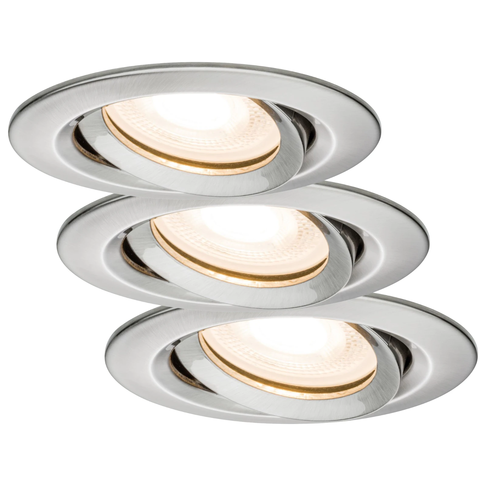 Paulmann LED-inbouwlamp Nova Plus 7W IP65 GU10 staal O93mm 3-spots