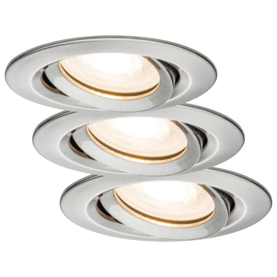 Paulmann LED-inbouwlamp Nova Plus 7W IP65 GU10 staal O93mm 3-spots