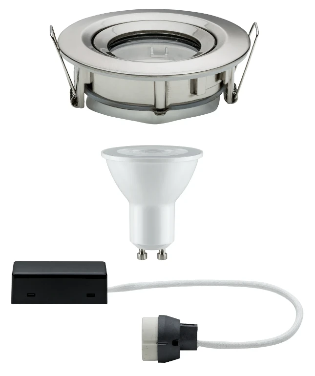 Paulmann LED-inbouwlamp Nova Plus 7W IP65 GU10 staal O93mm 3-spots