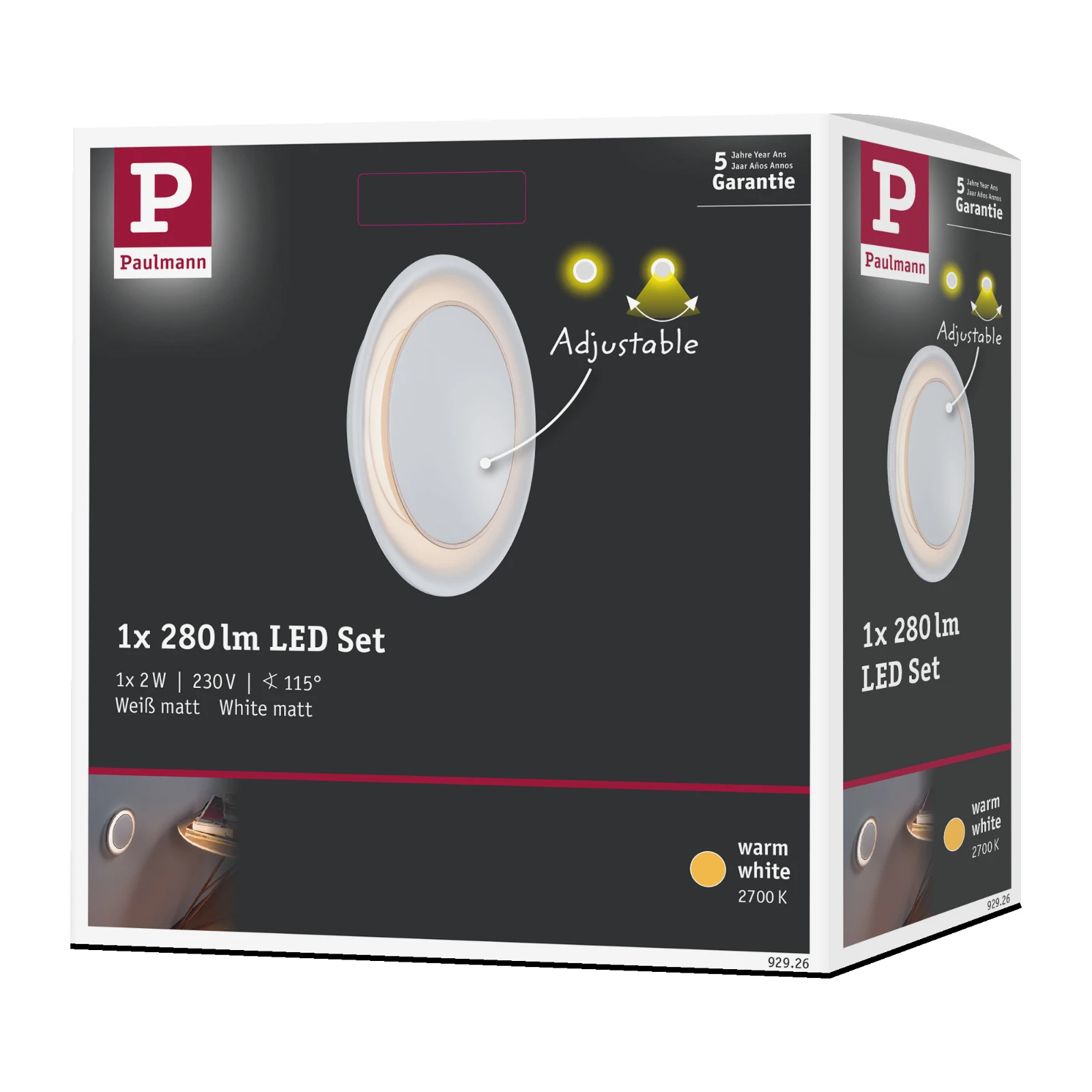 Paulmann Neordic LED-wandinbouwlamp Dekorativ 2W wit mat