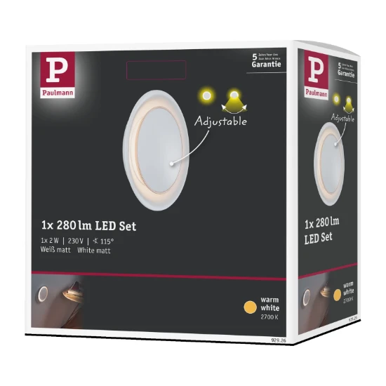 Paulmann Neordic LED-wandinbouwlamp Dekorativ 2W wit mat