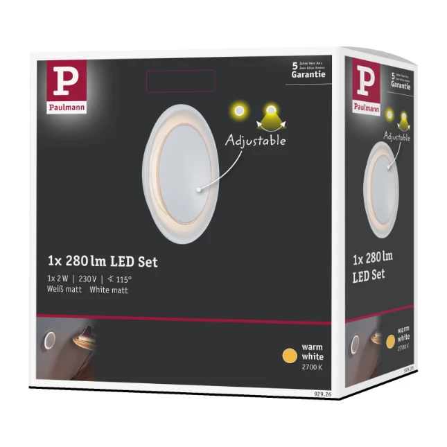 Paulmann Neordic LED-wandinbouwlamp Dekorativ 2W wit mat