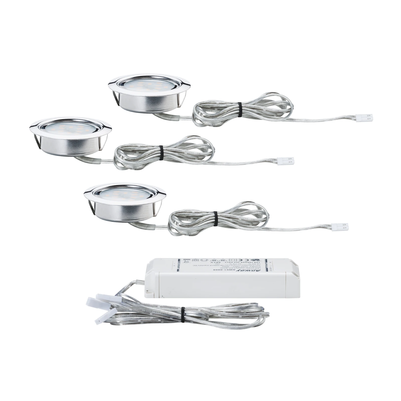 Paulmann Meubel inbouwspot Micro Line LED 4,5W chroom O65mm (set van 3)