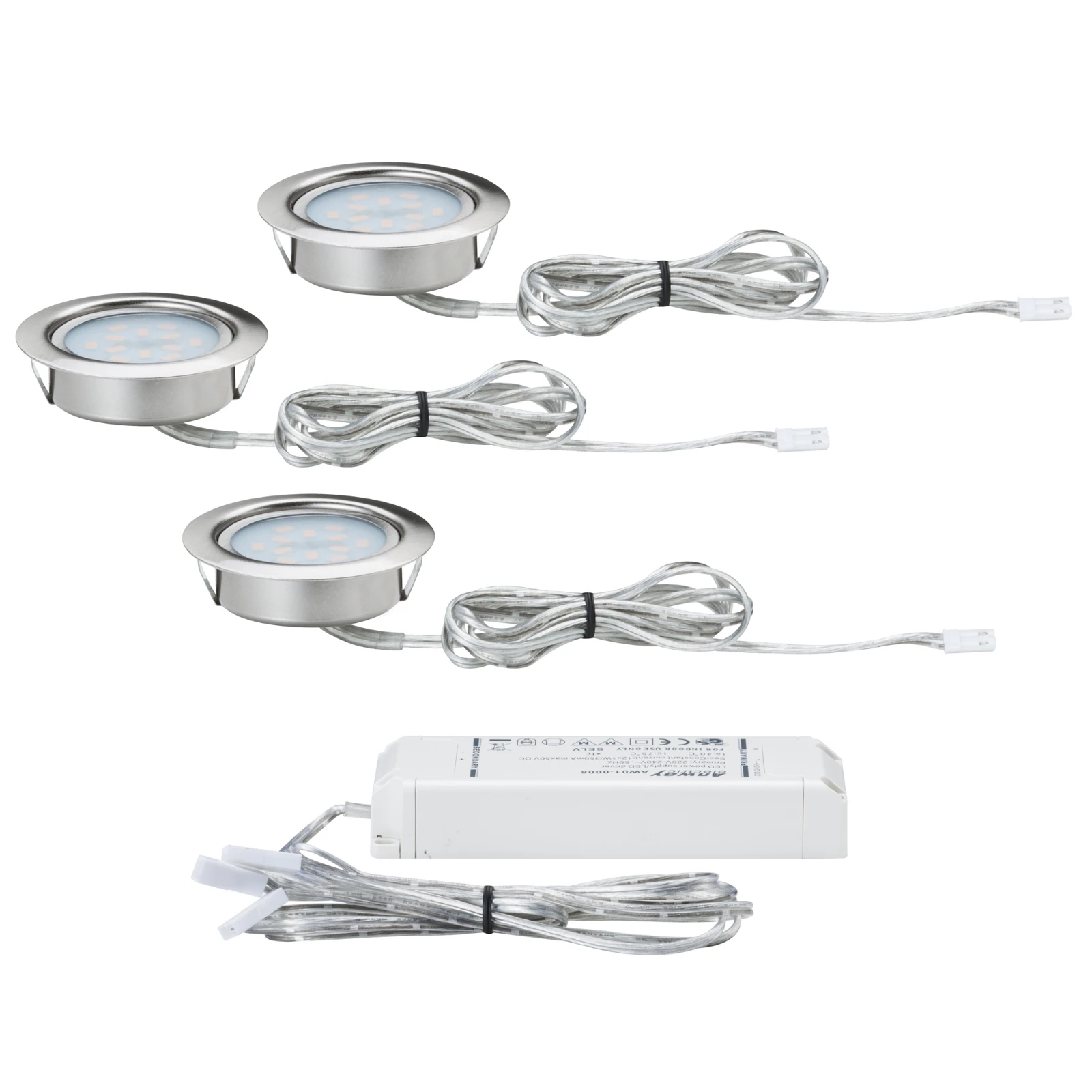 Paulmann Meubel inbouwspot Micro Line LED 4,5W chroom O65mm (set van 3)