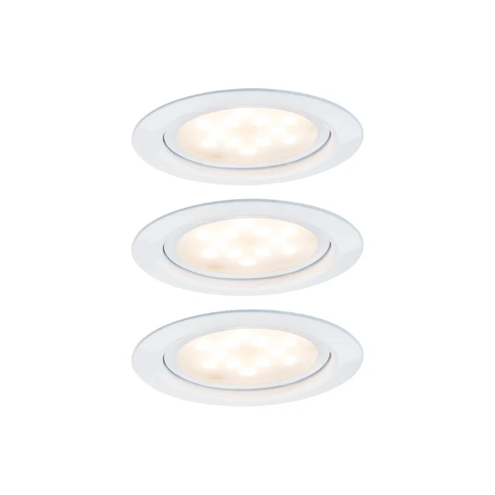 Paulmann Meubel inbouwspot LED 4,5W wit/metaal O65mm (set van 3)