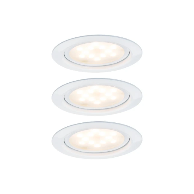 Paulmann Meubel inbouwspot LED 4,5W wit/metaal O65mm (set van 3)