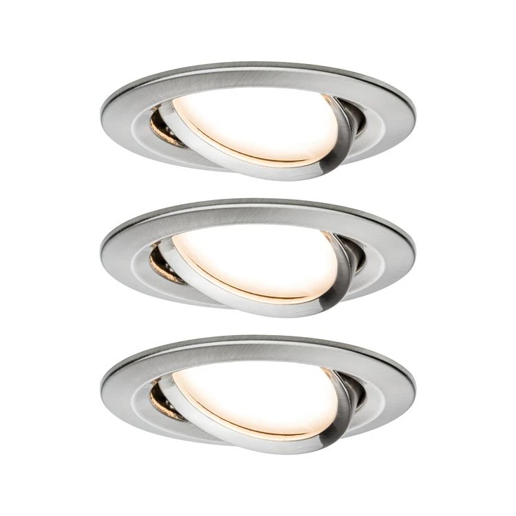 Paulmann LED-inbouwlamp Nova Plus Basisset O84mm 6W staal 3-spots