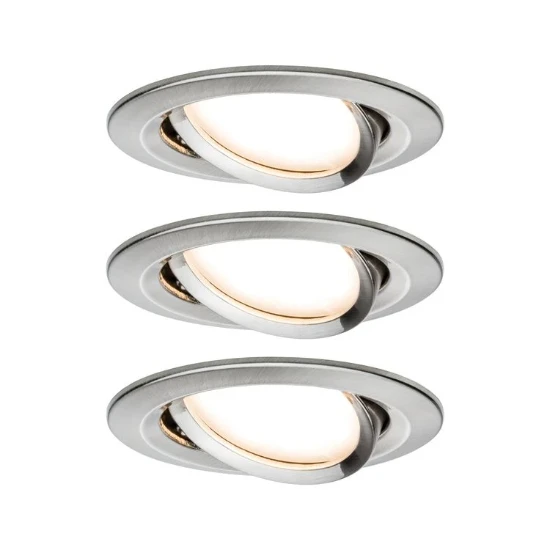 Paulmann LED-inbouwlamp Nova Plus Basisset O84mm 6W staal 3-spots