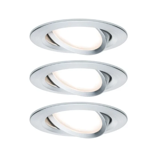 Paulmann LED-inbouwlamp Nova Plus Basisset O84mm 6W aluminium 3-spots