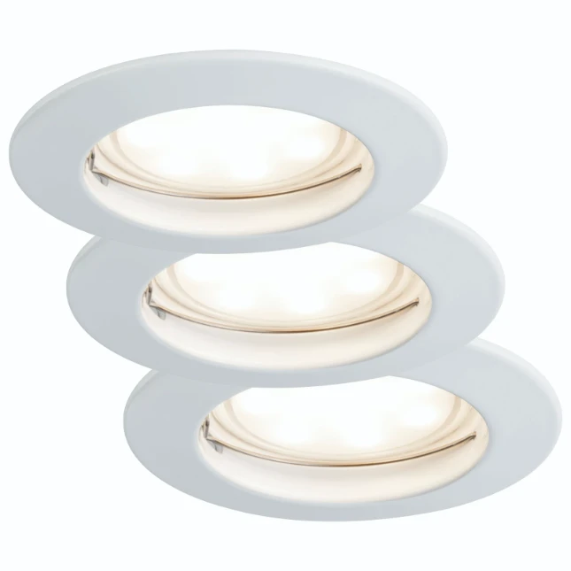 Paulmann LED Coin 3x7W dimbaar, wit mat, O79mm