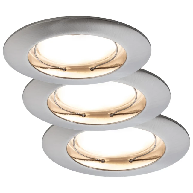Paulmann LED Coin 3x7W dimbaar, geb. staal, O79mm