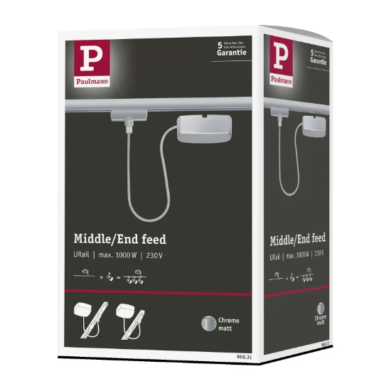 Paulmann URail Voeding met 1m kabel 1000W chroom mat