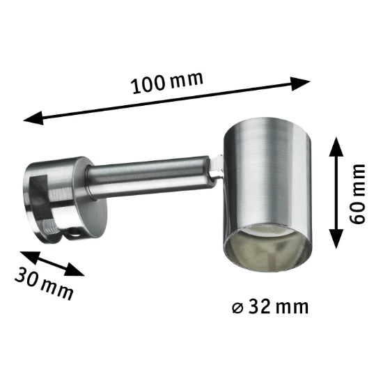 Paulmann LED-spiegellamp Simplo 5,3W staal