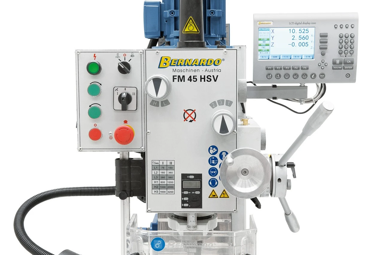 Bernardo Boor- & Freesmachine FM 45 HSV met 3-assige digitale uitlezing