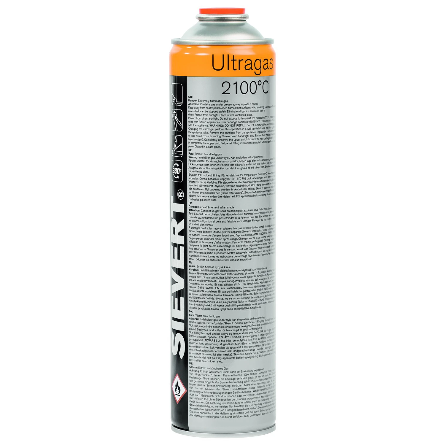 Sievert Gaspatroon Ultragas 7/16" 380 ml EU