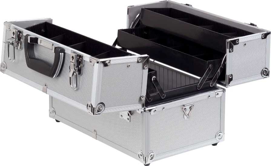 ERRO Aluminium uitklapbare koffer, 4 trays