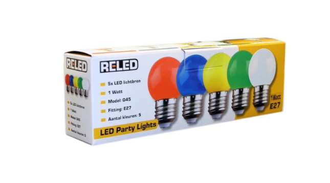 RELED Lampenset LED voor lichtsnoer - 5 verschillende kleuren