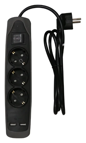 RELECTRIC Stekkerdoos 1,5 meter 3-voudig met 2x USB