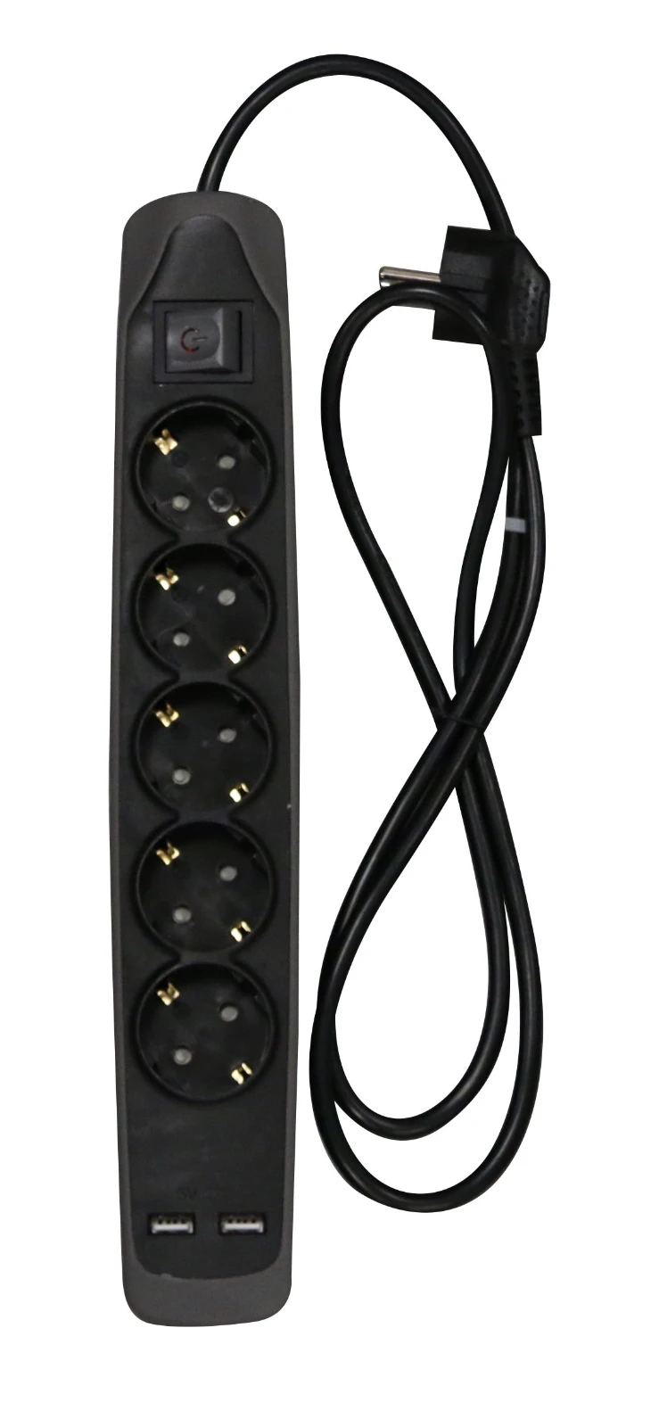 RELECTRIC Stekkerdoos 1,5 meter 5-voudig met 2x USB
