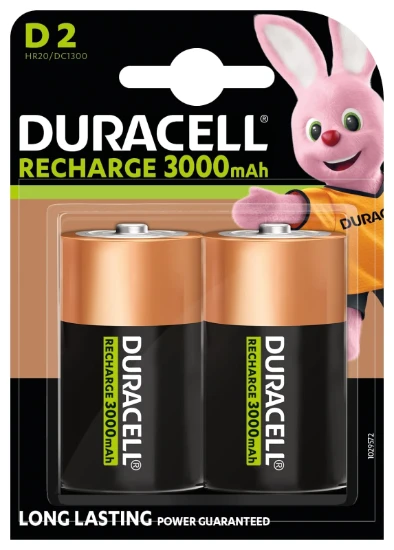 Duracell Ultra Oplaadbare D-batterijen 3000mAh (2 stuks)