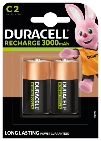 Duracell Ultra Oplaadbare C-batterijen 3000mAh (2 stuks)