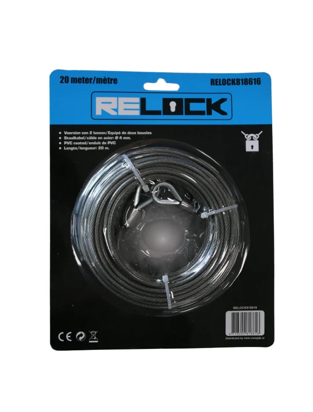 Relock Staalkabel 4mm PVC coated 20m
