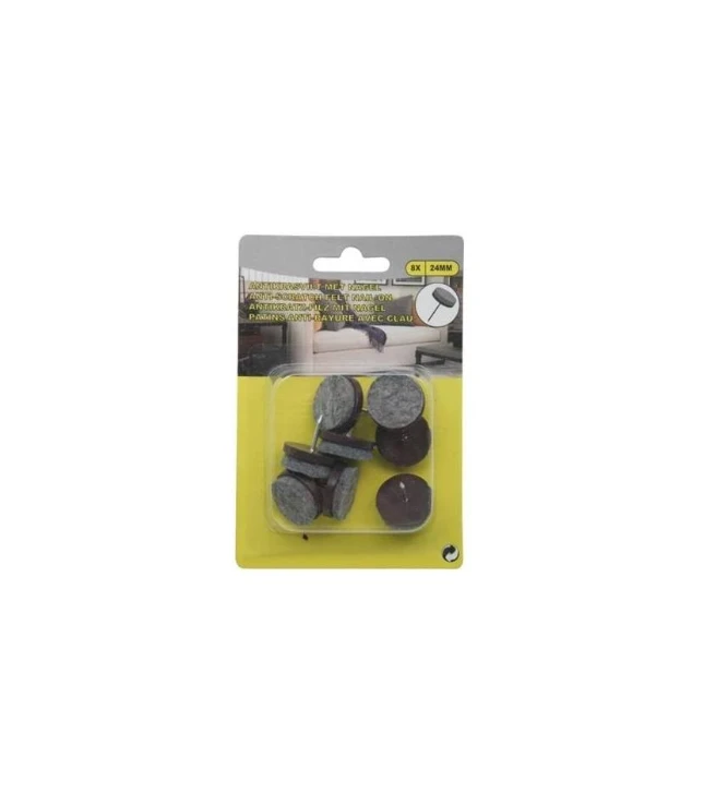 Viltglijder met spijker 24 mm - 8-delig