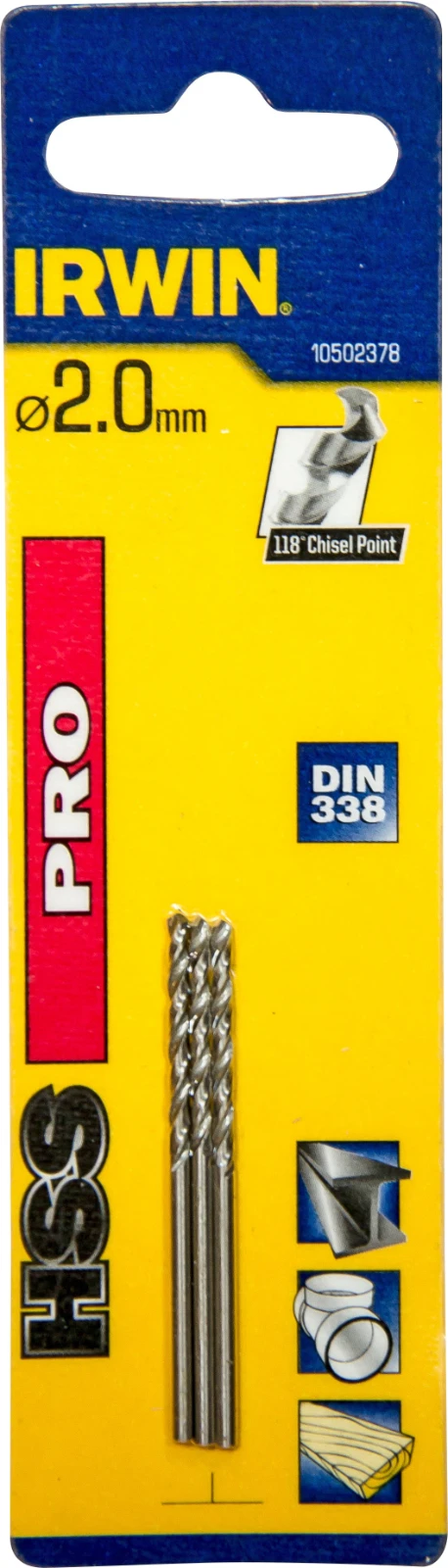 Irwin Boor HSS Pro DIN 338 2,0x49 mm (3 stuks)