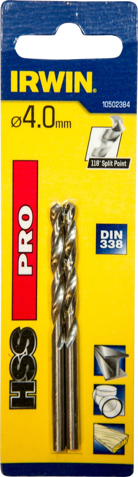 Irwin Boor HSS Pro DIN 338 4,0x75 mm (2 stuks)