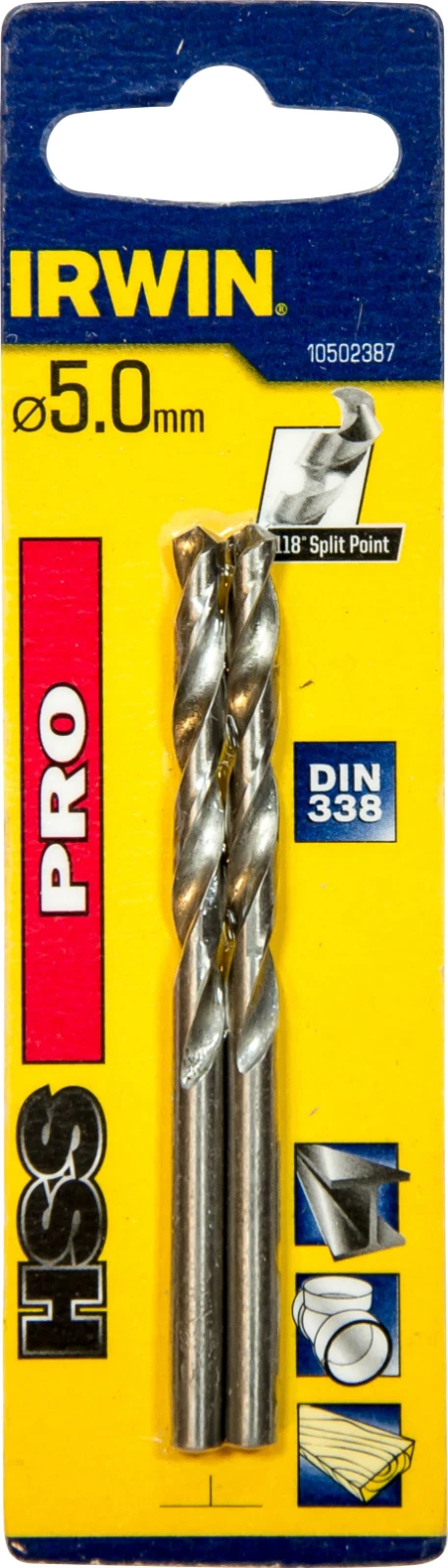Irwin Boor HSS Pro DIN 338 5,0x86 mm (2 stuks)