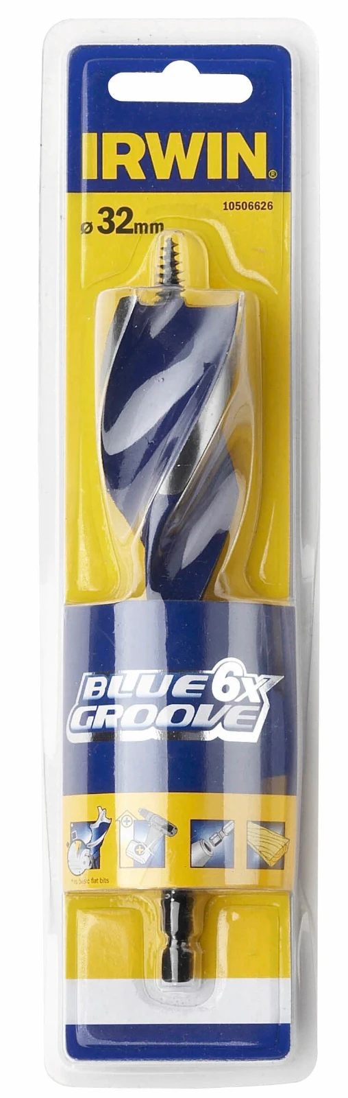 Irwin Houtboor Blue Groove 6x32 mm