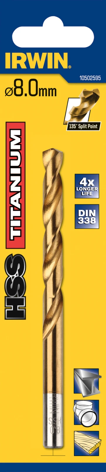 Irwin Boor HSS Titanium DIN 338 2,0x49 mm (2 stuks)