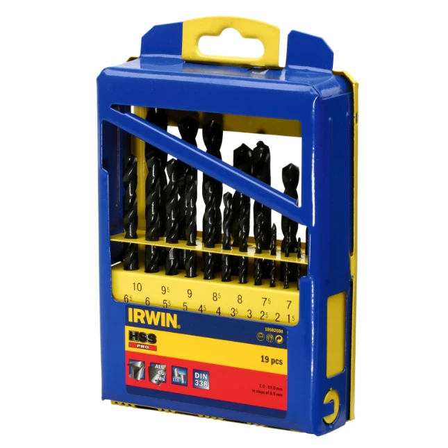 Irwin Borenset HSS Pro 1,0-10,0 mm 19-delig