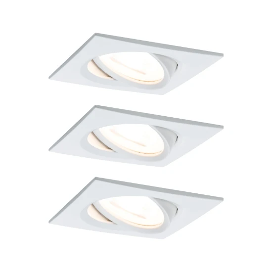 Paulmann LED-inbouwspot Nova 6,5W GU10 84x84mm wit - 3-spots