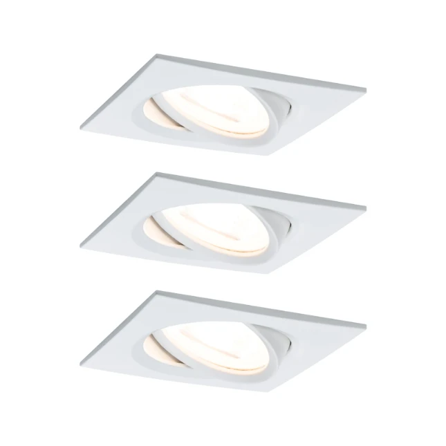 Paulmann LED-inbouwspot Nova 6,5W GU10 84x84mm wit - 3-spots