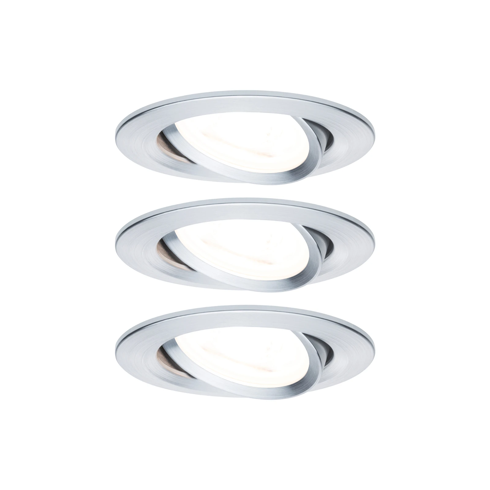 Paulmann LED-inbouwpsot Nova 6,5W GU10 O51mm aluminium - 3-spots