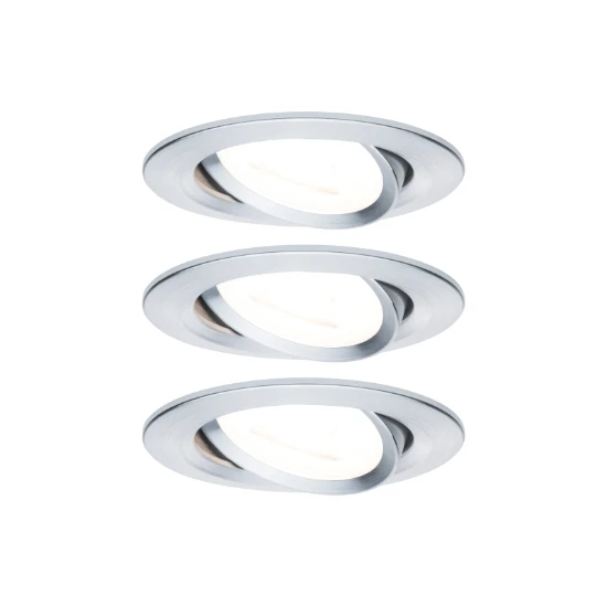 Paulmann LED-inbouwpsot Nova 6,5W GU10 O51mm aluminium - 3-spots