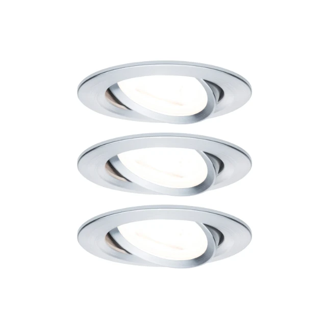 Paulmann LED-inbouwpsot Nova 6,5W GU10 O51mm aluminium - 3-spots