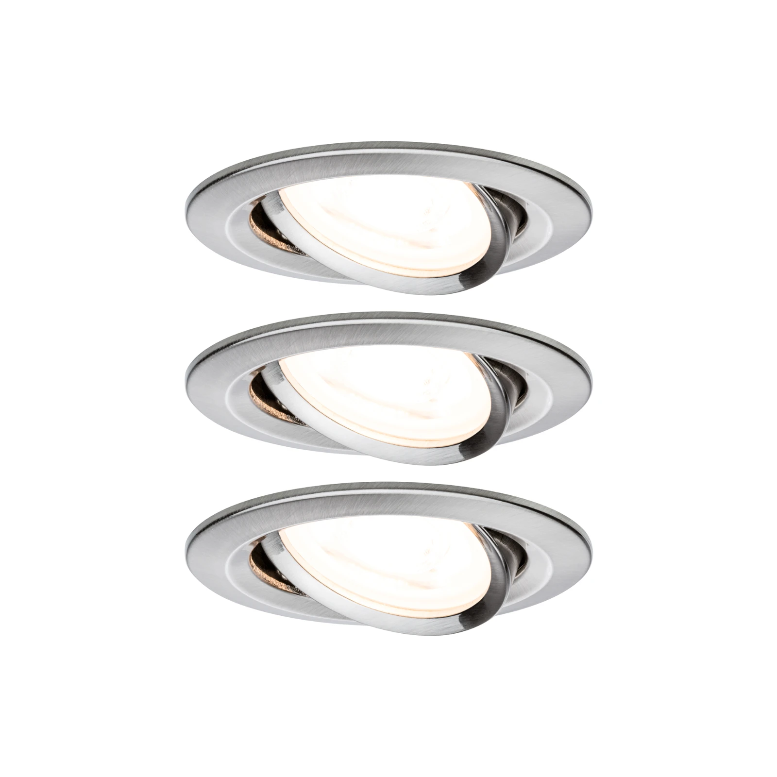 Paulmann LED-inbouwspot Nova 6,5W GU10 staal O84mm - 3-spots