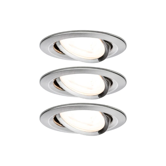 Paulmann LED-inbouwspot Nova 6,5W GU10 staal O84mm - 3-spots