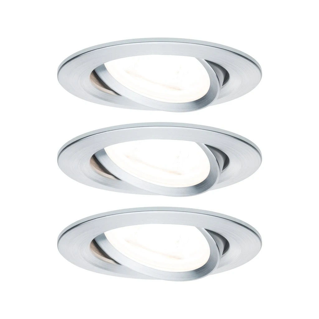 Paulmann LED-inbouwlamp Nova Plus GU10 6W dimbaar O84mm aluminium 3-spots