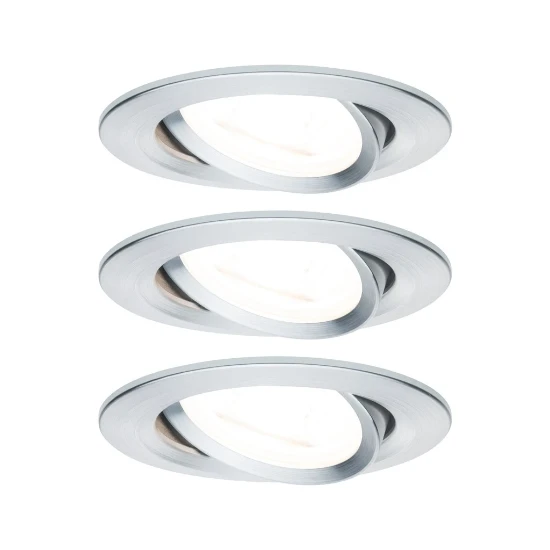 Paulmann LED-inbouwlamp Nova Plus GU10 6W dimbaar O84mm aluminium 3-spots